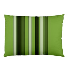 Greenery Stripes Pattern 8000 Vertical Stripe Shades Of Spring Green Color Pillow Case (two Sides) by yoursparklingshop