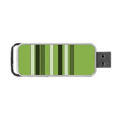 Greenery Stripes Pattern 8000 Vertical Stripe Shades Of Spring Green Color Portable Usb Flash (one Side) by yoursparklingshop