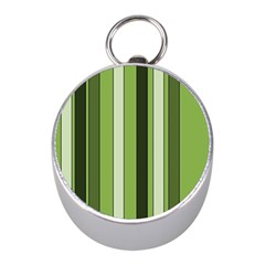 Greenery Stripes Pattern 8000 Vertical Stripe Shades Of Spring Green Color Mini Silver Compasses by yoursparklingshop