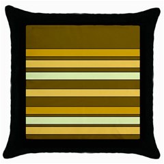 Elegant Shades Of Primrose Yellow Brown Orange Stripes Pattern Throw Pillow Case (black) by yoursparklingshop