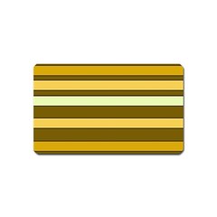 Elegant Shades Of Primrose Yellow Brown Orange Stripes Pattern Magnet (name Card) by yoursparklingshop