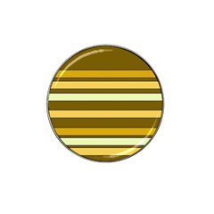 Elegant Shades Of Primrose Yellow Brown Orange Stripes Pattern Hat Clip Ball Marker (4 Pack) by yoursparklingshop