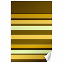 Elegant Shades Of Primrose Yellow Brown Orange Stripes Pattern Canvas 24  X 36 