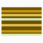 Elegant Shades of Primrose Yellow Brown Orange Stripes Pattern Large Glasses Cloth Front