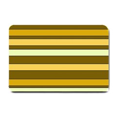 Elegant Shades Of Primrose Yellow Brown Orange Stripes Pattern Small Doormat  by yoursparklingshop