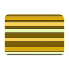 Elegant Shades Of Primrose Yellow Brown Orange Stripes Pattern Plate Mats