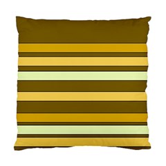 Elegant Shades Of Primrose Yellow Brown Orange Stripes Pattern Standard Cushion Case (two Sides) by yoursparklingshop