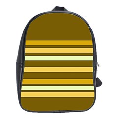 Elegant Shades Of Primrose Yellow Brown Orange Stripes Pattern School Bags(large) 