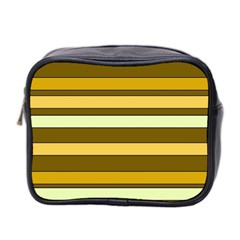 Elegant Shades Of Primrose Yellow Brown Orange Stripes Pattern Mini Toiletries Bag 2-side by yoursparklingshop