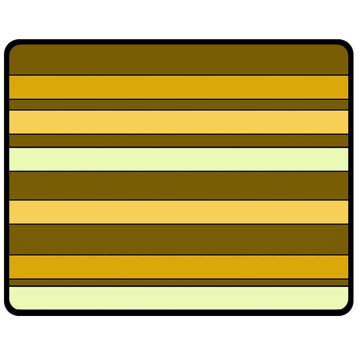 Elegant Shades of Primrose Yellow Brown Orange Stripes Pattern Fleece Blanket (Medium) 