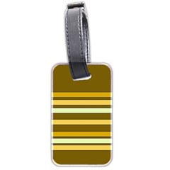 Elegant Shades Of Primrose Yellow Brown Orange Stripes Pattern Luggage Tags (two Sides)