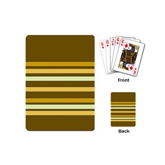 Elegant Shades Of Primrose Yellow Brown Orange Stripes Pattern Playing Cards (mini)  by yoursparklingshop