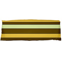 Elegant Shades Of Primrose Yellow Brown Orange Stripes Pattern Body Pillow Case (dakimakura) by yoursparklingshop