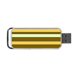 Elegant Shades Of Primrose Yellow Brown Orange Stripes Pattern Portable Usb Flash (two Sides) by yoursparklingshop