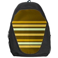 Elegant Shades Of Primrose Yellow Brown Orange Stripes Pattern Backpack Bag by yoursparklingshop