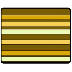 Elegant Shades Of Primrose Yellow Brown Orange Stripes Pattern Double Sided Fleece Blanket (medium)  by yoursparklingshop