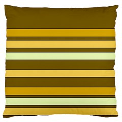 Elegant Shades Of Primrose Yellow Brown Orange Stripes Pattern Standard Flano Cushion Case (one Side) by yoursparklingshop