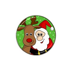 Rudolph And Santa Selfie Hat Clip Ball Marker (4 Pack) by Valentinaart