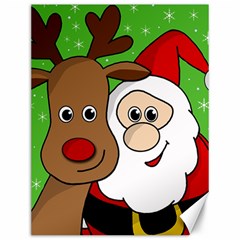 Rudolph And Santa Selfie Canvas 12  X 16   by Valentinaart