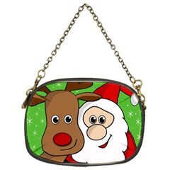 Rudolph And Santa Selfie Chain Purses (one Side)  by Valentinaart