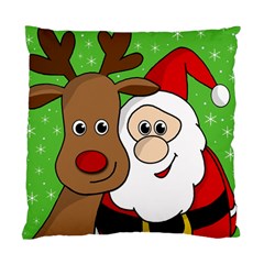 Rudolph And Santa Selfie Standard Cushion Case (one Side) by Valentinaart