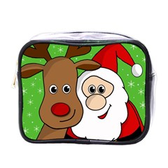 Rudolph And Santa Selfie Mini Toiletries Bags by Valentinaart