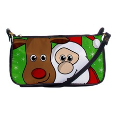 Rudolph And Santa Selfie Shoulder Clutch Bags by Valentinaart