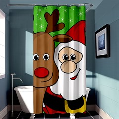 Rudolph And Santa Selfie Shower Curtain 36  X 72  (stall)  by Valentinaart