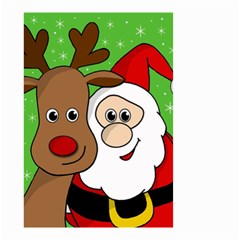 Rudolph And Santa Selfie Small Garden Flag (two Sides) by Valentinaart