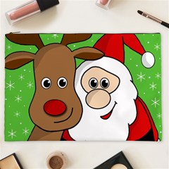 Rudolph And Santa Selfie Cosmetic Bag (xxl)  by Valentinaart