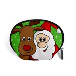 Rudolph and Santa selfie Accessory Pouches (Small)  Front