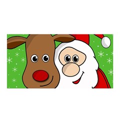 Rudolph And Santa Selfie Satin Wrap by Valentinaart