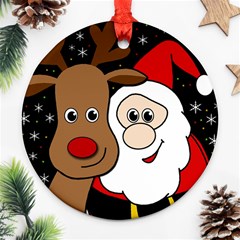 Xmas Selfie Ornament (round)  by Valentinaart