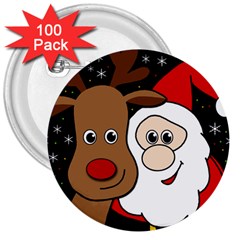 Xmas Selfie 3  Buttons (100 Pack)  by Valentinaart