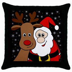 Xmas Selfie Throw Pillow Case (black) by Valentinaart