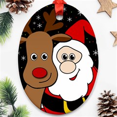 Xmas Selfie Oval Ornament (two Sides) by Valentinaart