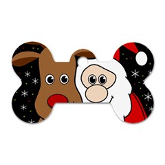 Xmas Selfie Dog Tag Bone (one Side)