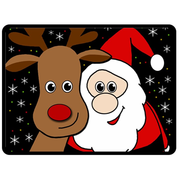 Xmas selfie Double Sided Fleece Blanket (Large) 