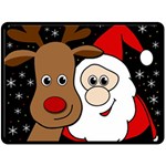 Xmas selfie Double Sided Fleece Blanket (Large)  80 x60  Blanket Back