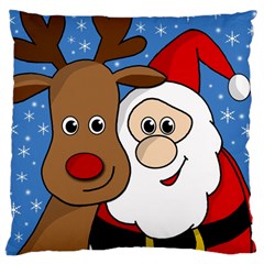 Christmas Selfie Large Cushion Case (one Side) by Valentinaart