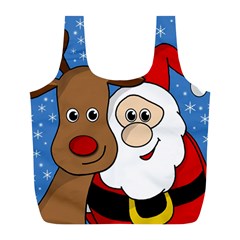 Christmas Selfie Full Print Recycle Bags (l) 