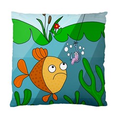 Fish And Worm Standard Cushion Case (one Side) by Valentinaart