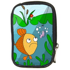 Fish And Worm Compact Camera Cases by Valentinaart