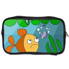 Fish And Worm Toiletries Bags 2-side by Valentinaart