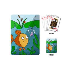 Fish And Worm Playing Cards (mini)  by Valentinaart