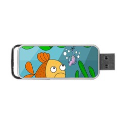 Fish And Worm Portable Usb Flash (two Sides) by Valentinaart