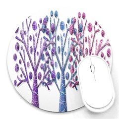 Magical Pastel Trees Round Mousepads by Valentinaart