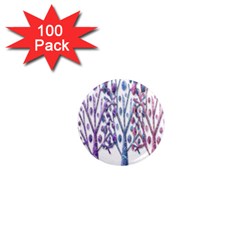 Magical Pastel Trees 1  Mini Magnets (100 Pack)  by Valentinaart