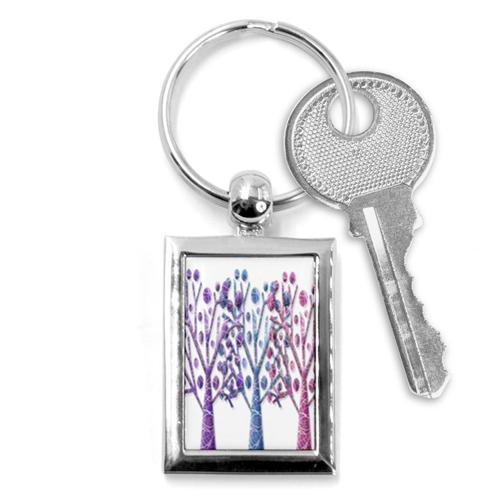 Magical pastel trees Key Chains (Rectangle) 