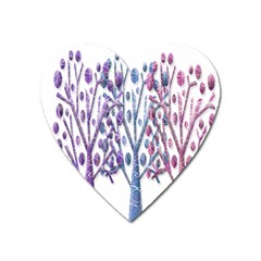 Magical Pastel Trees Heart Magnet by Valentinaart